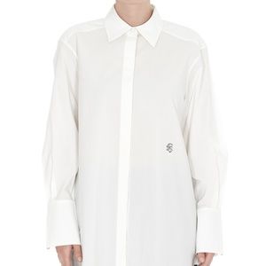 Chloe Striped Long Shirt with Logo